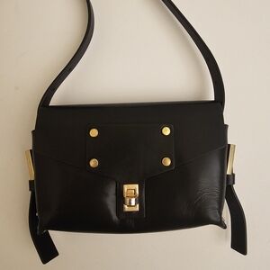 All Saints Black Leather Shoulder Bag